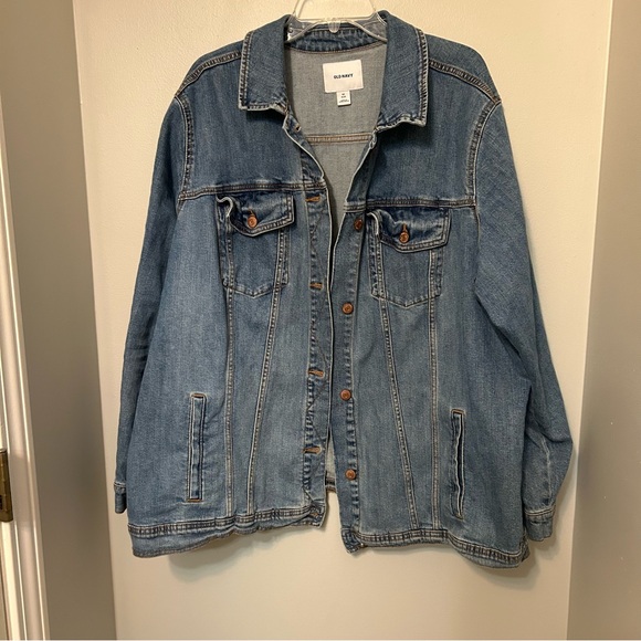 Old Navy Denim Jean Jacket Size 4X Plus Layering Fall - Picture 1 of 7